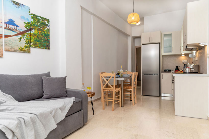 Naxian Asset Άγιος Αρσένιος - Το καθιστικό και η κουζίνα